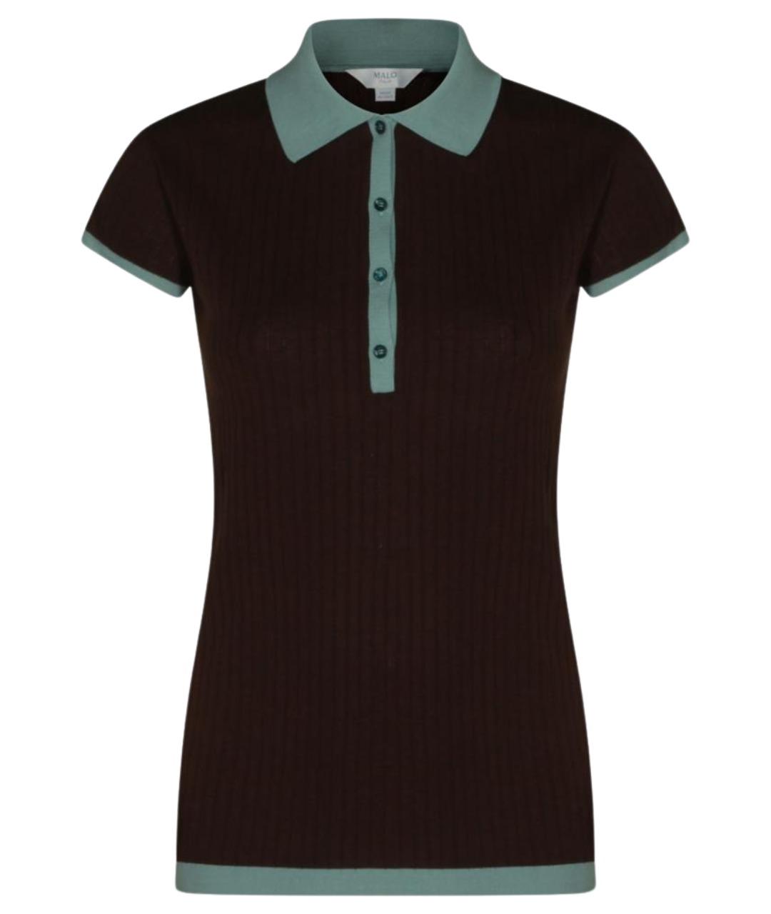 MALO Коричневая хлопковая футболка, фото 1