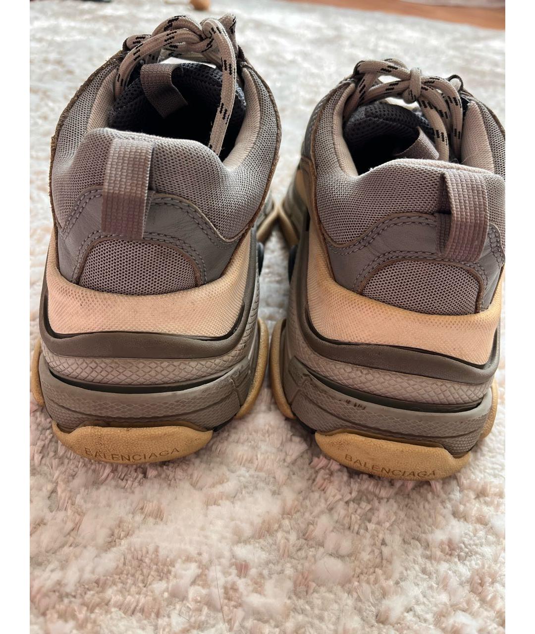 BALENCIAGA Серые кожаные кроссовки, фото 4