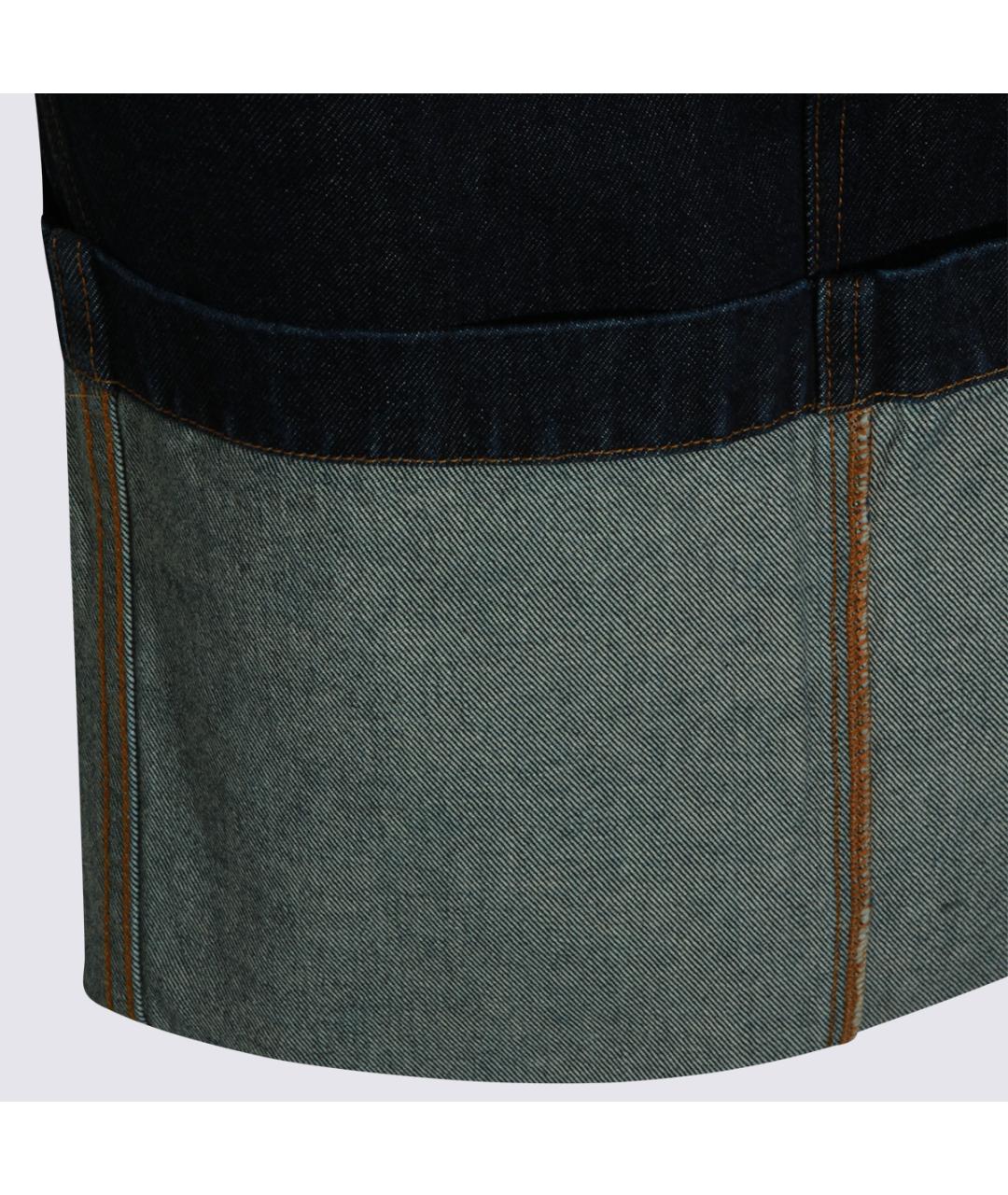 KHAITE Темно-синяя хлопковая юбка миди, фото 4