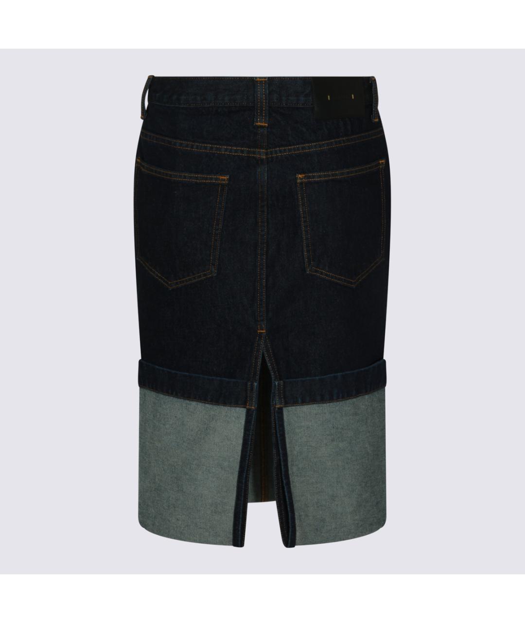 KHAITE Темно-синяя хлопковая юбка миди, фото 2