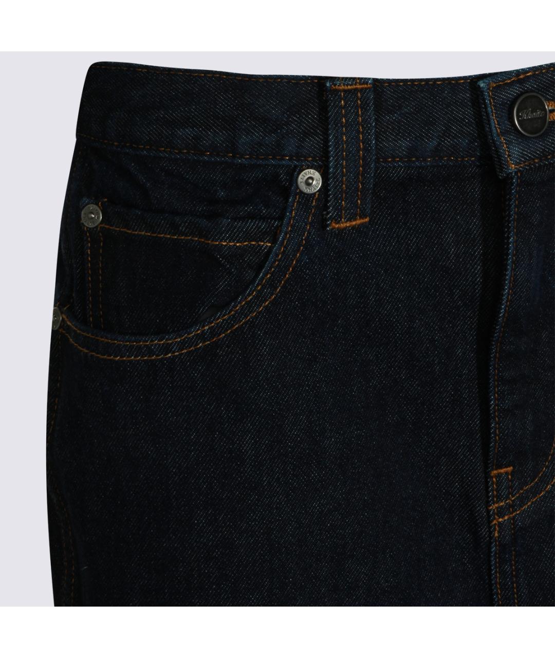 KHAITE Темно-синяя хлопковая юбка миди, фото 3