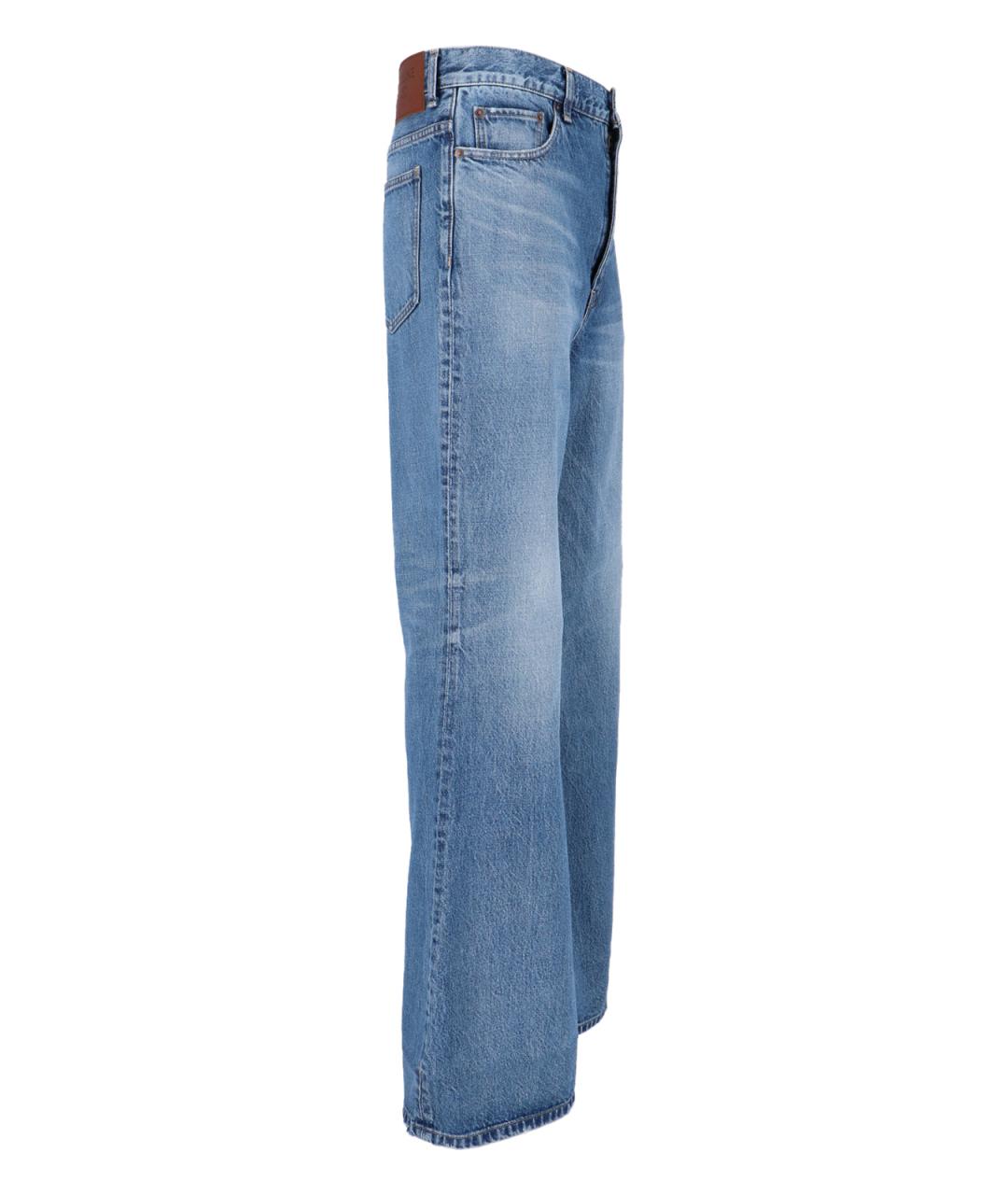 CELINE Голубые хлопковые прямые джинсы, фото 2