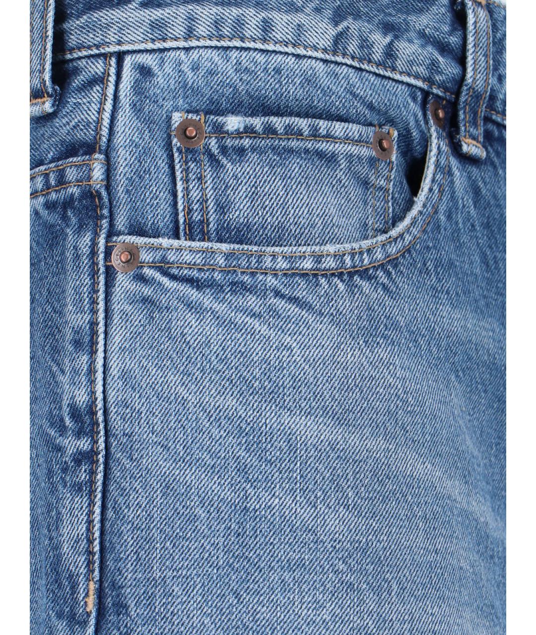 CELINE Голубые хлопковые прямые джинсы, фото 3