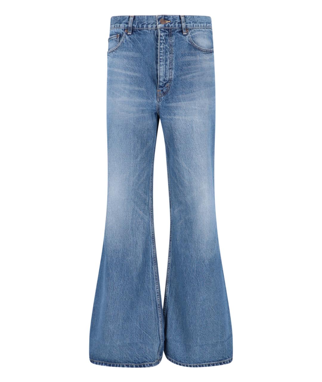 CELINE Голубые хлопковые прямые джинсы, фото 1