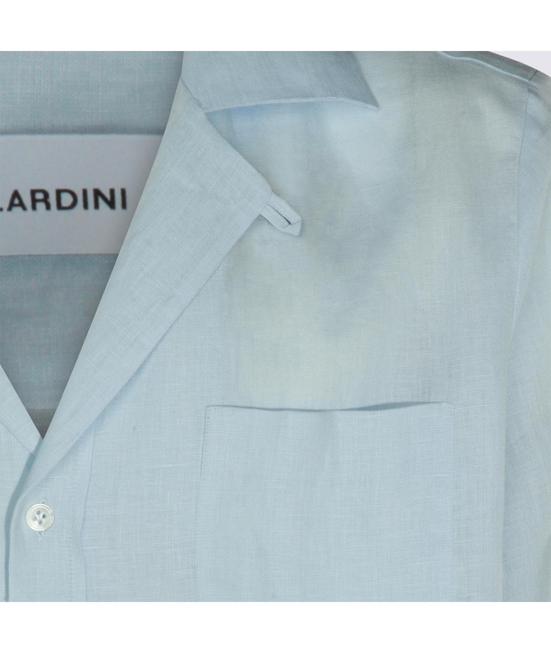 LARDINI Голубая льняная кэжуал рубашка, фото 3