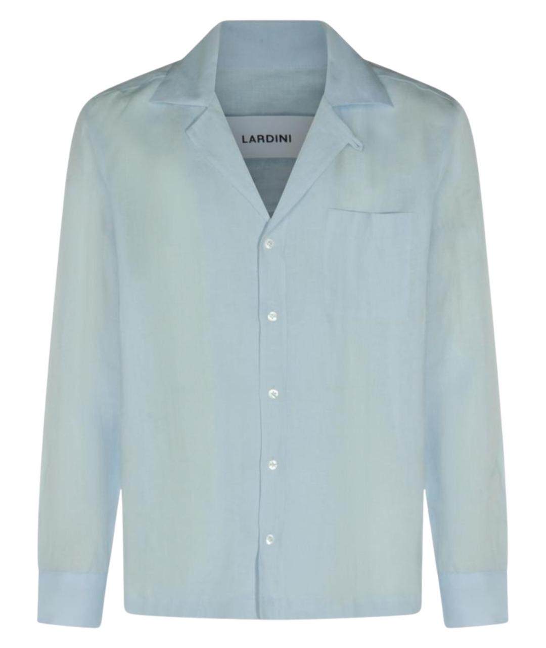 LARDINI Голубая льняная кэжуал рубашка, фото 1