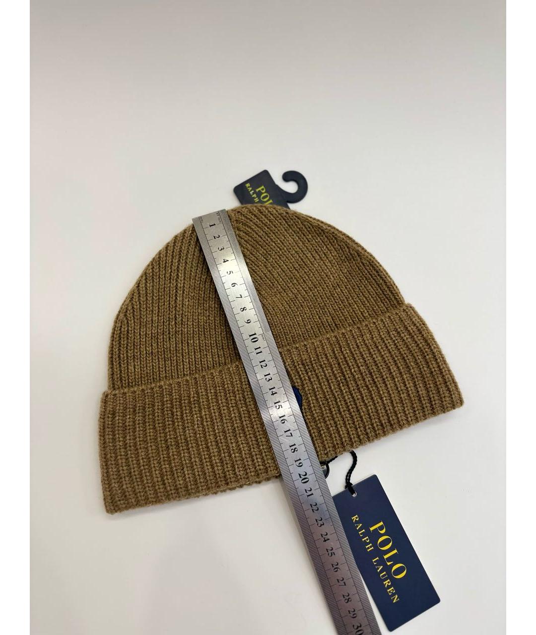 POLO RALPH LAUREN Бежевая шерстяная шапка, фото 5