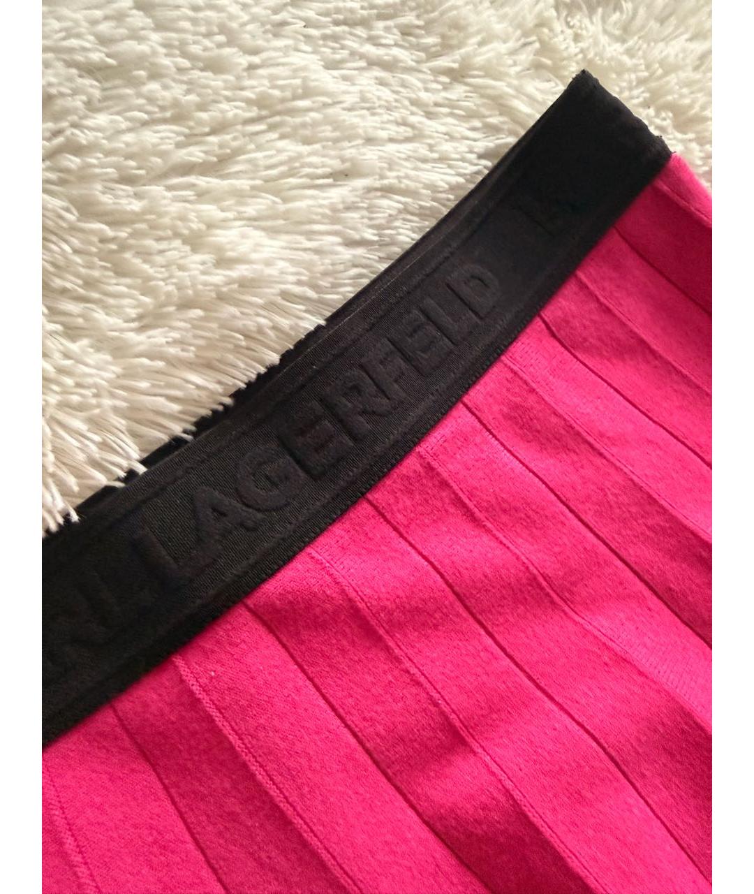 KARL LAGERFELD Розовая хлопковая юбка миди, фото 3