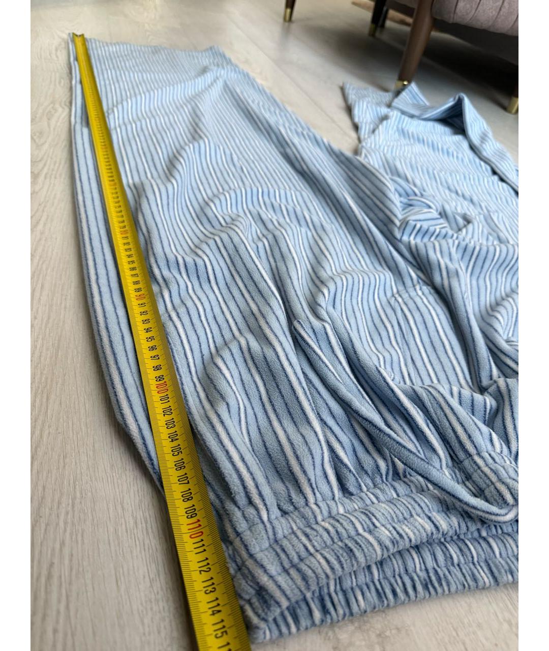 BALENCIAGA Голубые полиэстеровые брюки широкие, фото 3