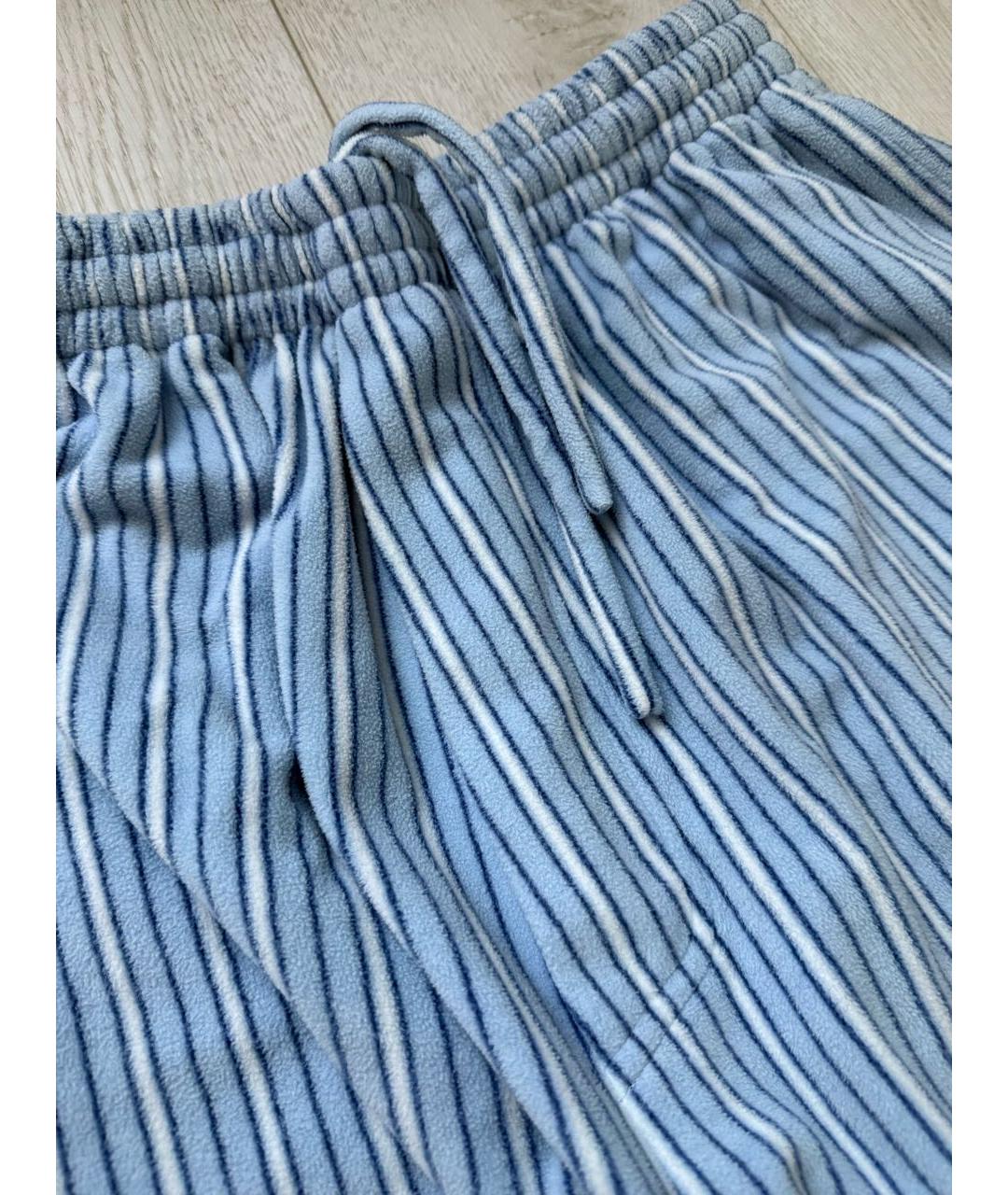 BALENCIAGA Голубые полиэстеровые брюки широкие, фото 8