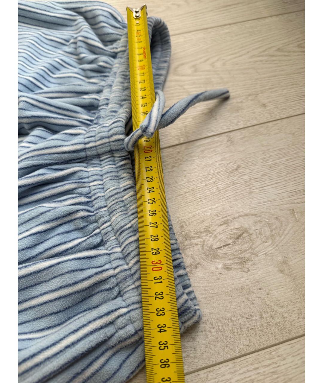 BALENCIAGA Голубые полиэстеровые брюки широкие, фото 4