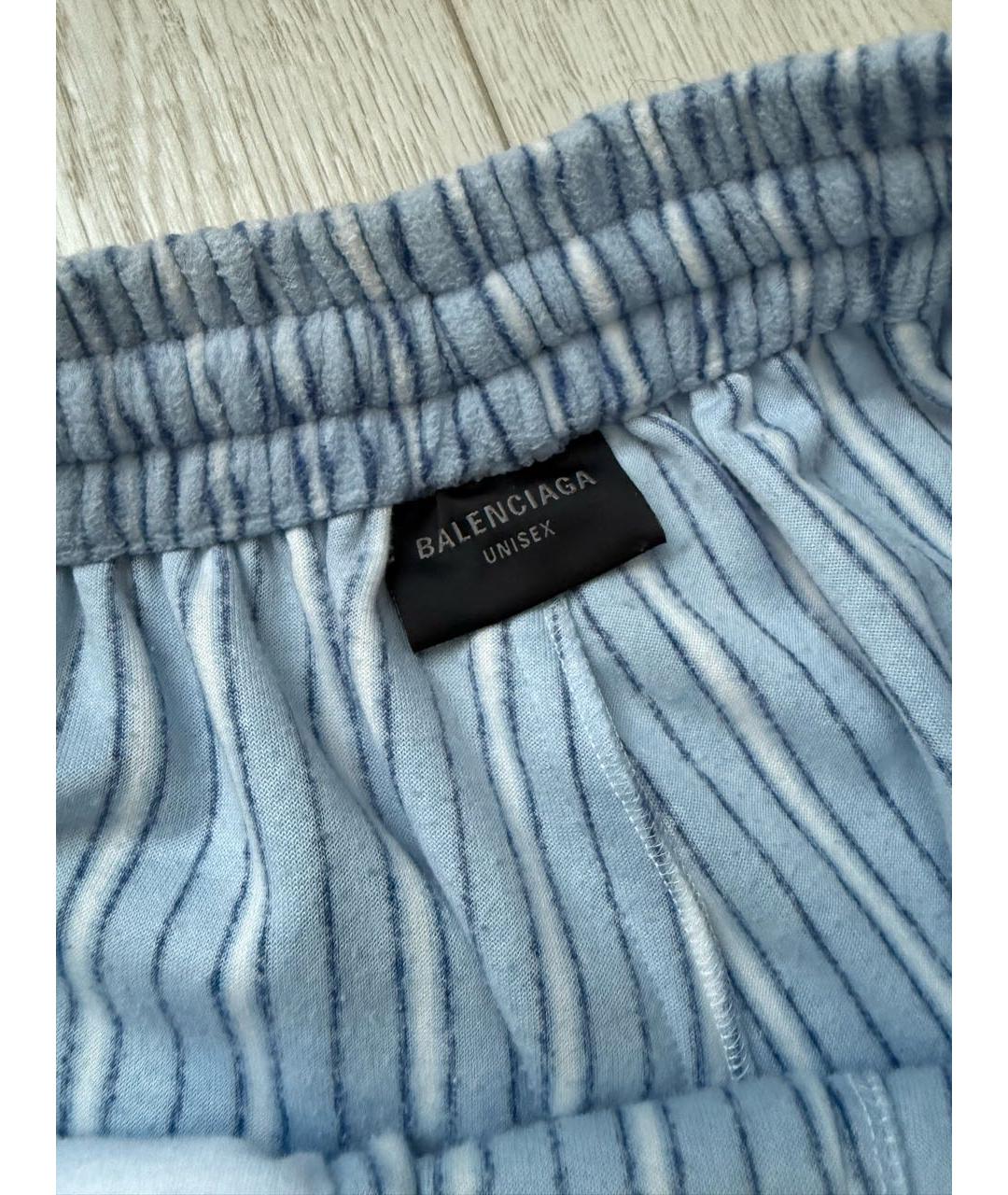 BALENCIAGA Голубые полиэстеровые брюки широкие, фото 7