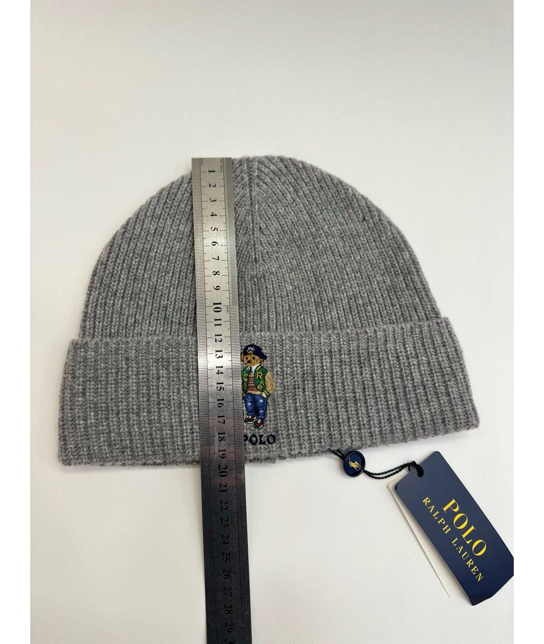 POLO RALPH LAUREN Серая шерстяная шапка, фото 5