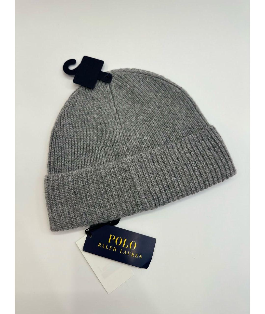 POLO RALPH LAUREN Серая шерстяная шапка, фото 4