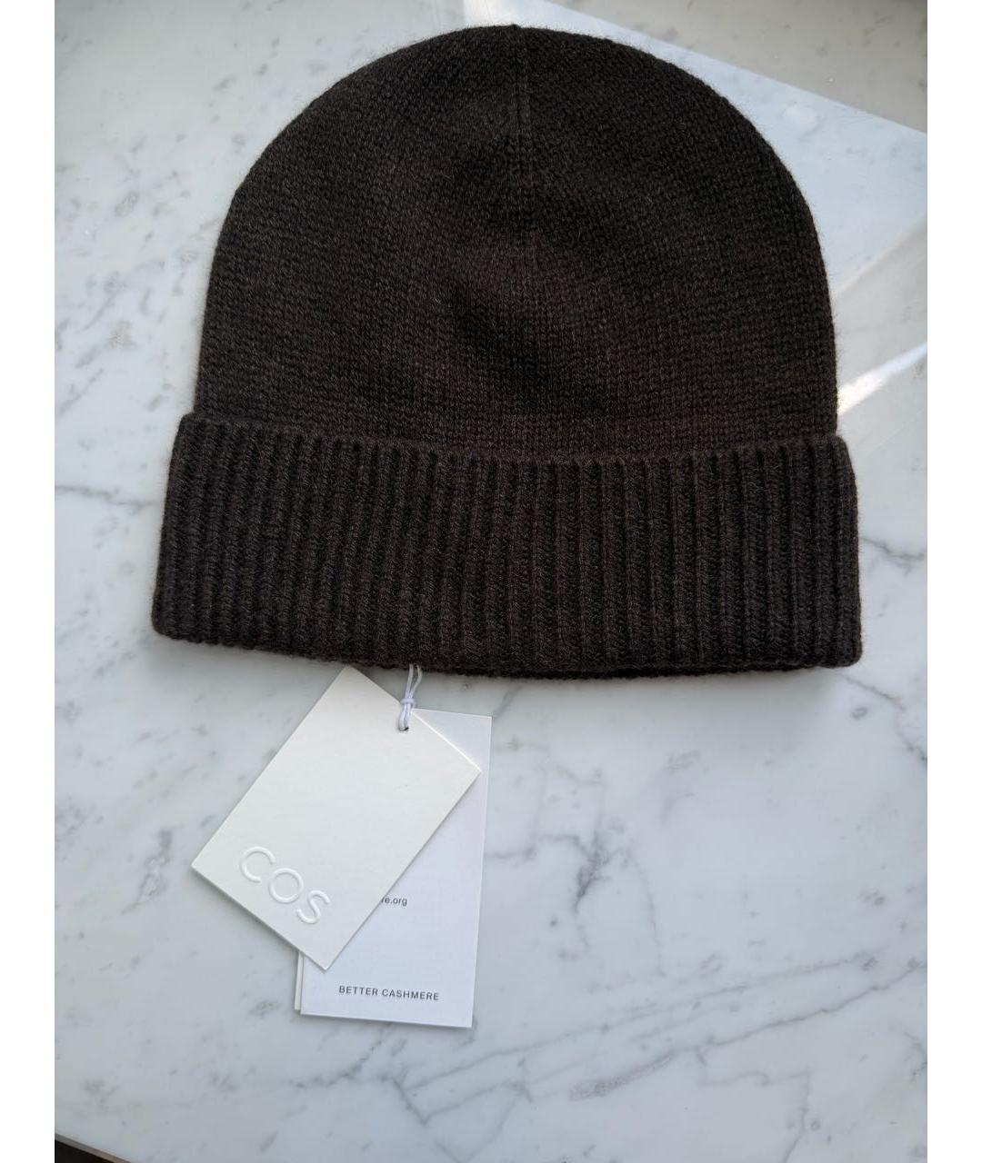 COS Коричневая кашемировая шапка, фото 2