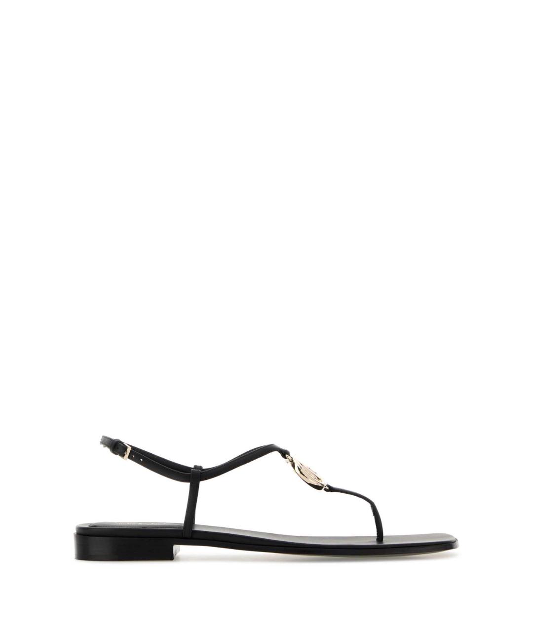 GUCCI Черные кожаные босоножки, фото 1