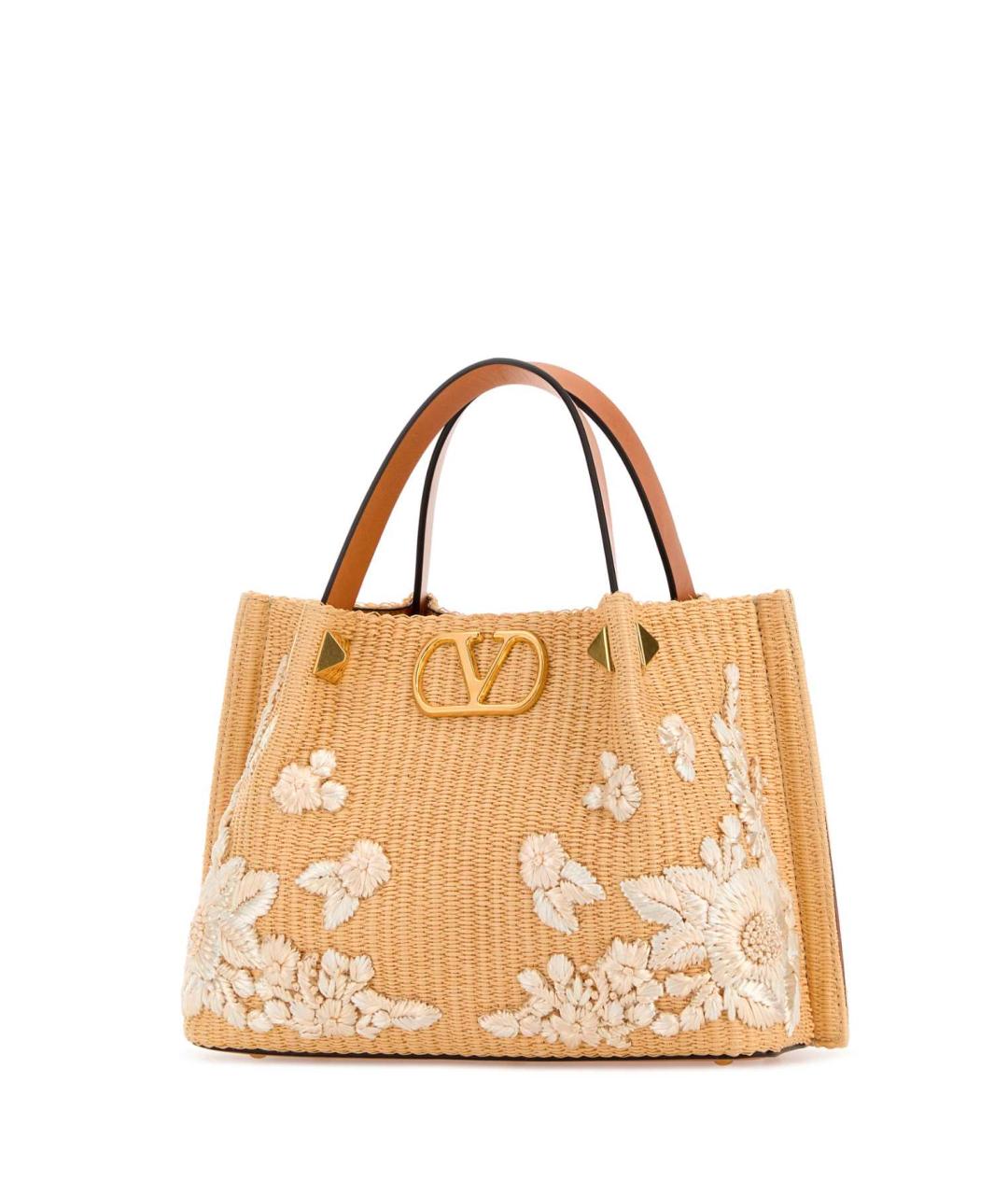 VALENTINO Бежевая пелетеная сумка тоут, фото 2