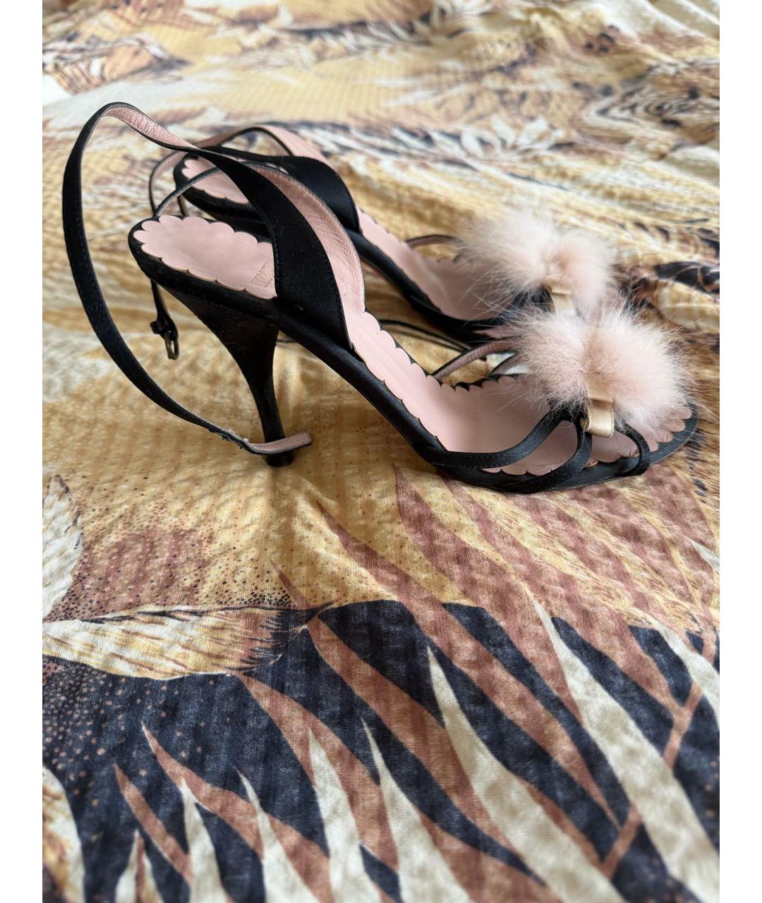 MOSCHINO Черные текстильные босоножки, фото 9