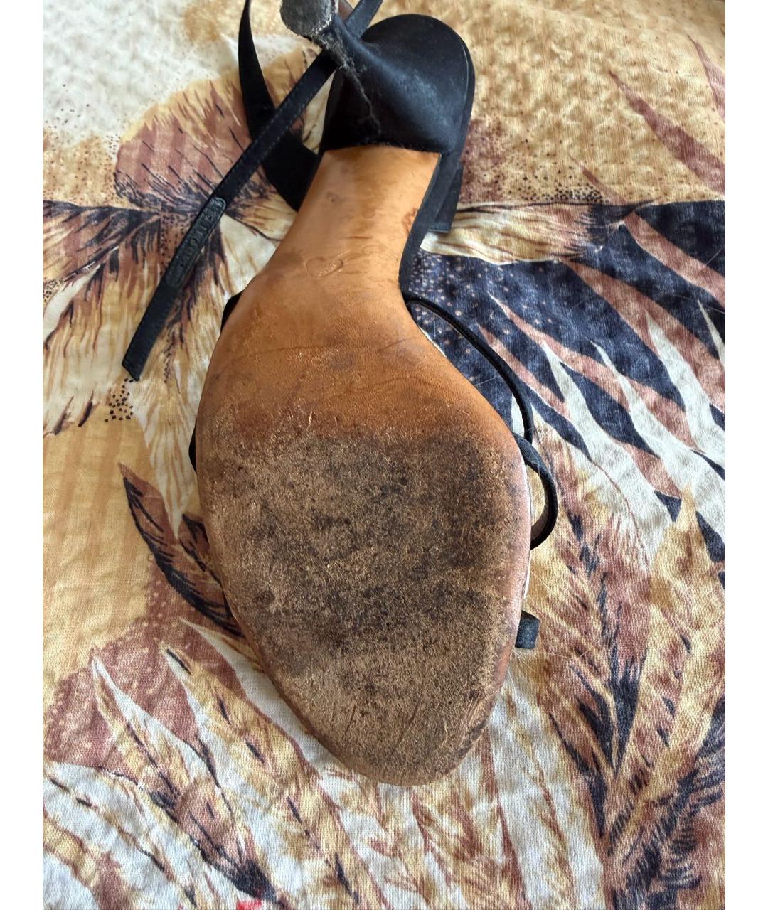 MOSCHINO Черные текстильные босоножки, фото 7