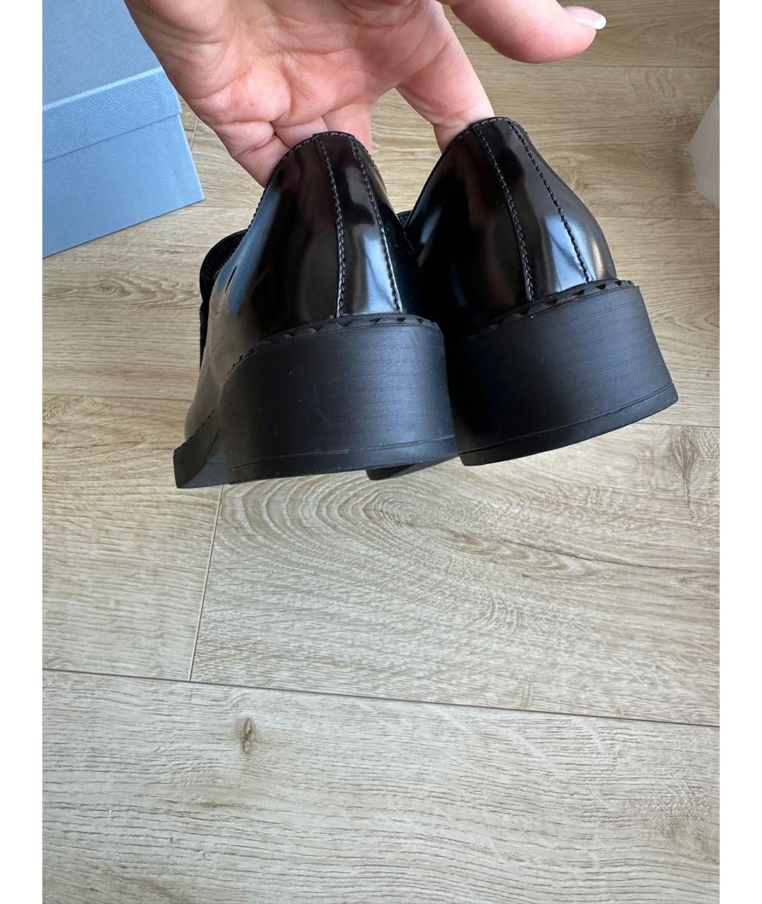 PRADA Черные кожаные лоферы, фото 4