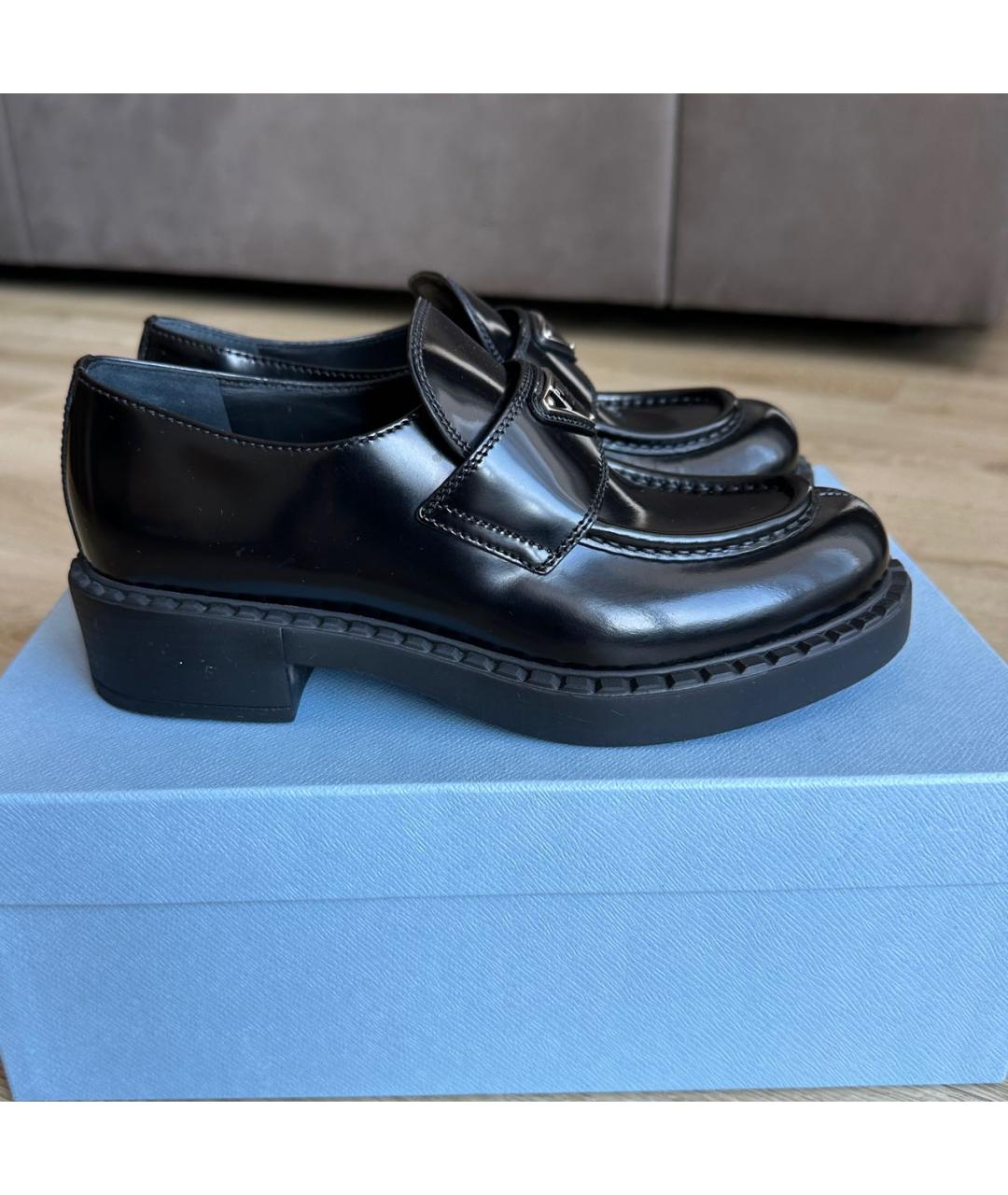 PRADA Черные кожаные лоферы, фото 9