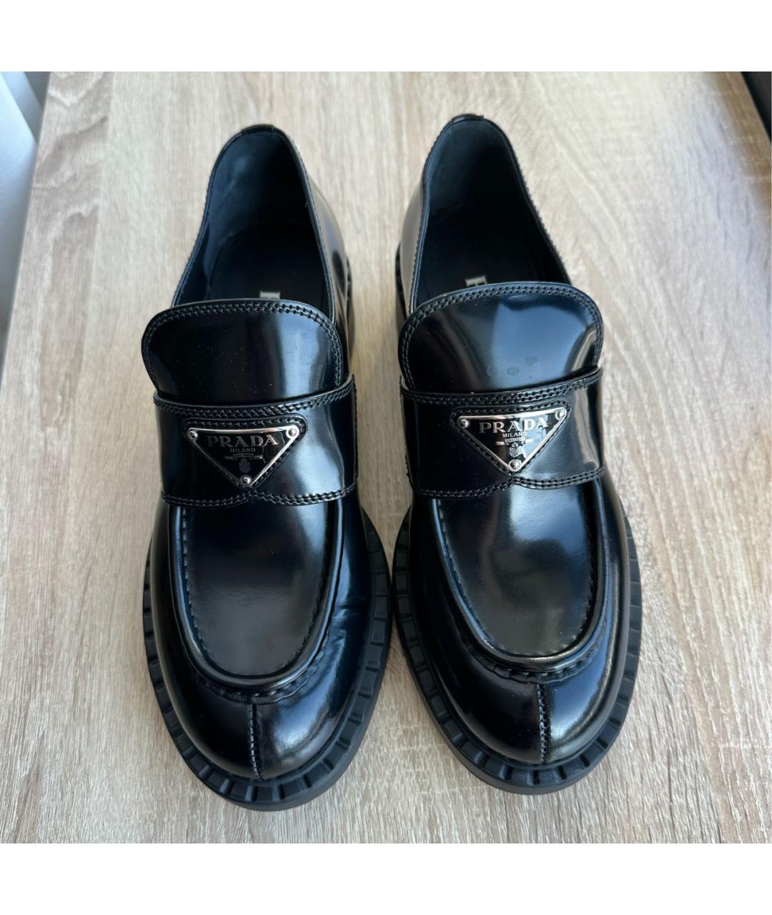 PRADA Черные кожаные лоферы, фото 2