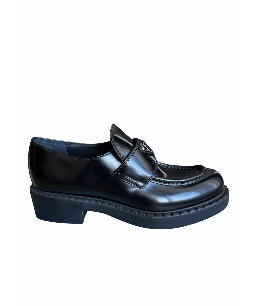 PRADA Черные кожаные лоферы, фото 1