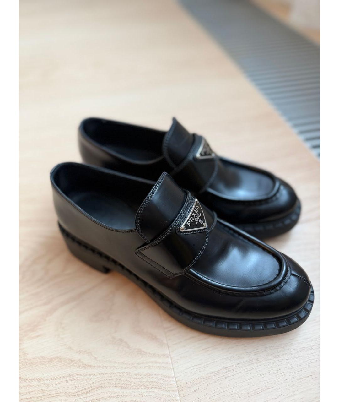 PRADA Черные кожаные лоферы, фото 2