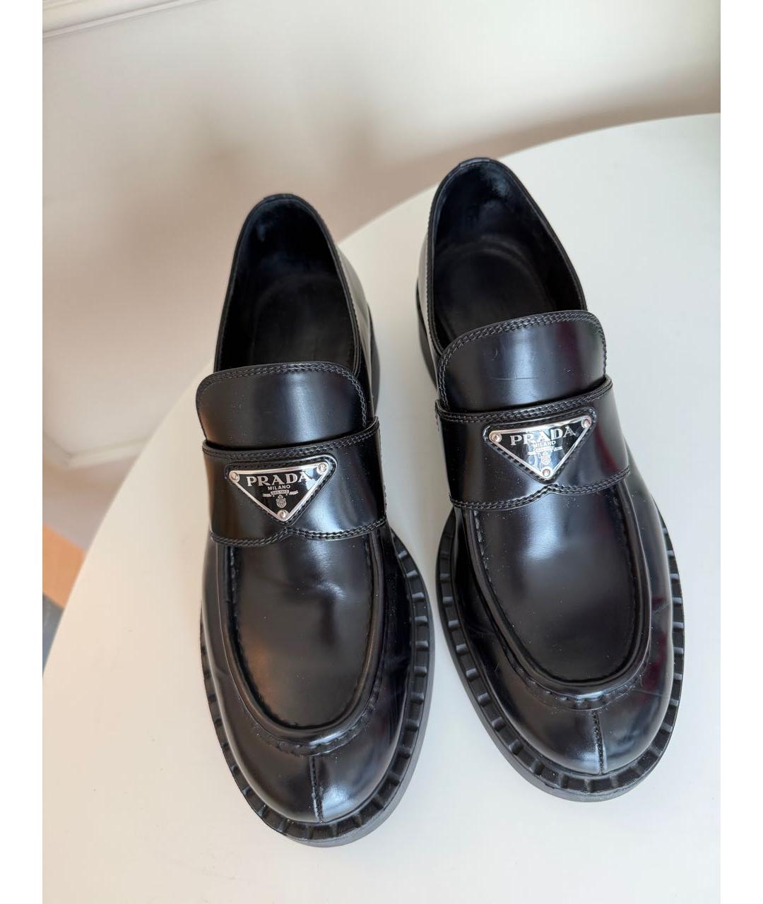 PRADA Черные кожаные лоферы, фото 3