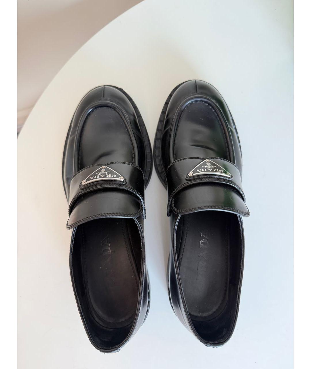 PRADA Черные кожаные лоферы, фото 4