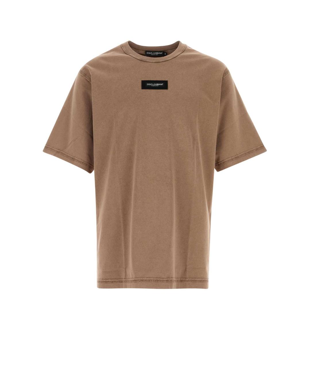 DOLCE&GABBANA Бежевая хлопковая футболка, фото 1