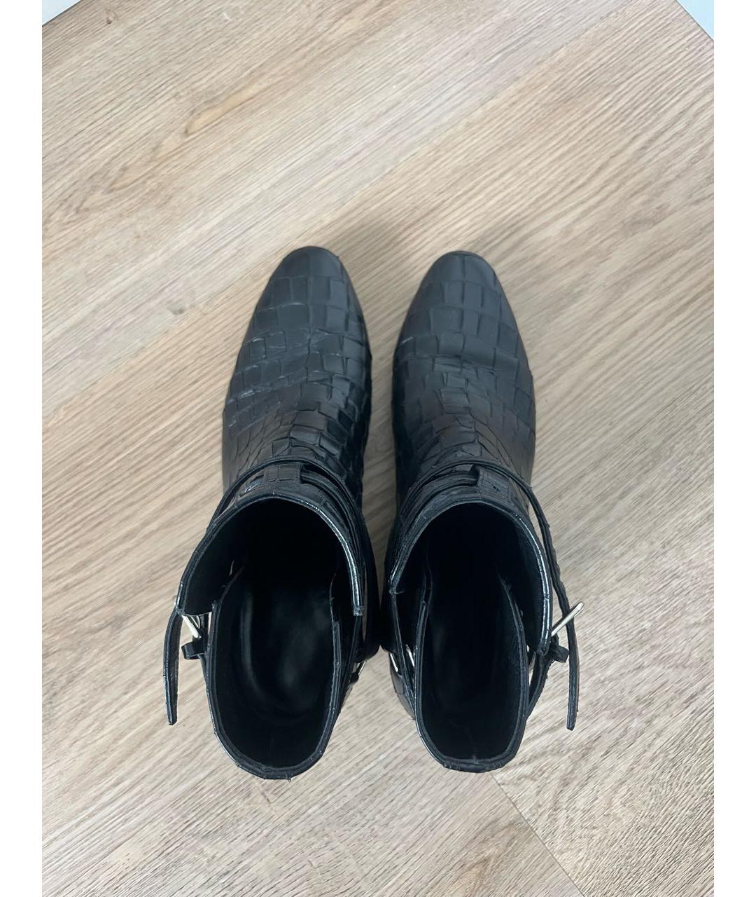 SAINT LAURENT Черные ботинки из экзотической кожи, фото 3