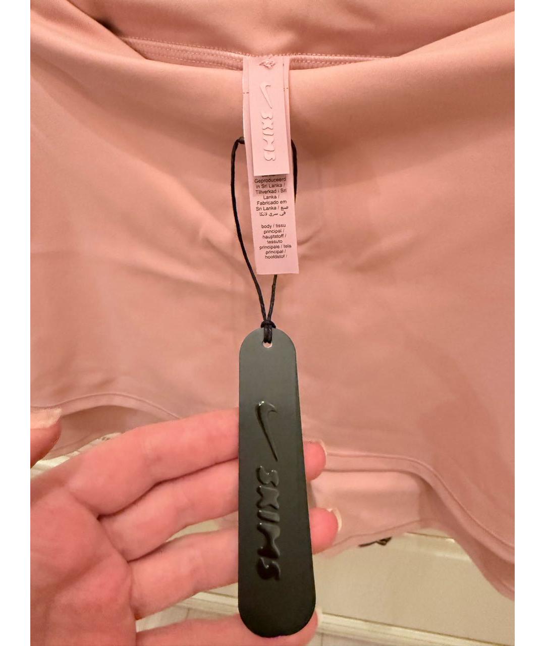 SKIMS Розовые хлопко-эластановые спортивные брюки и шорты, фото 3