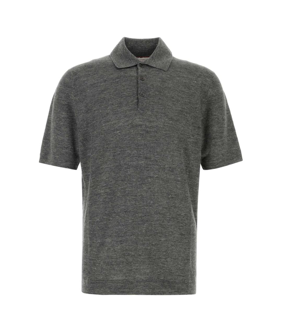BRUNELLO CUCINELLI Серое поло с коротким рукавом, фото 1