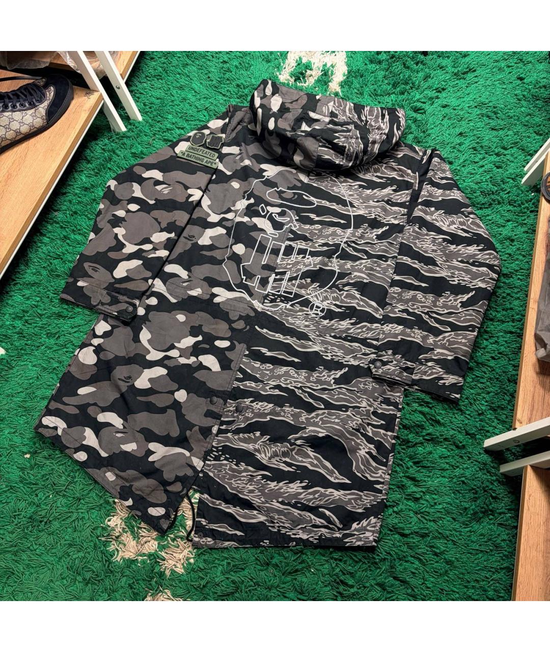 BAPE Антрацитовый полиэстеровый тренч / плащ, фото 2