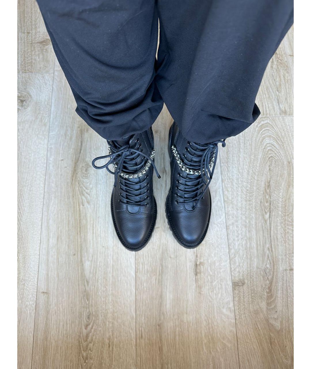 JIMMY CHOO Черные кожаные ботинки, фото 7