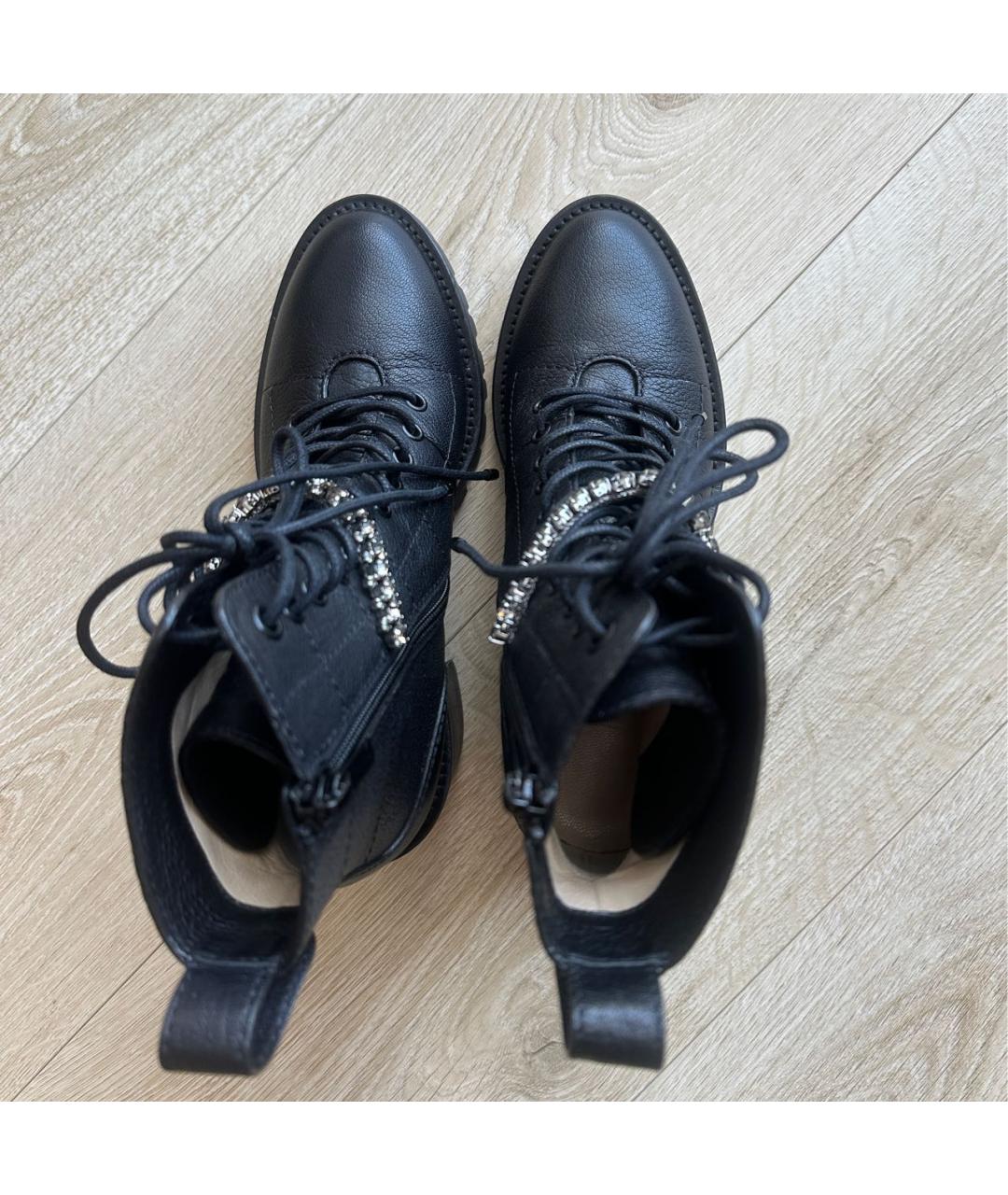JIMMY CHOO Черные кожаные ботинки, фото 3
