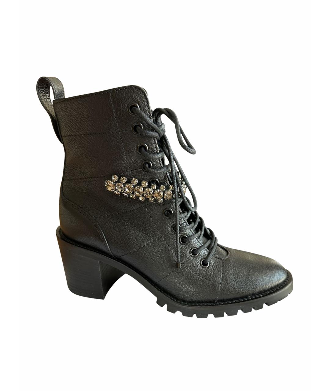 JIMMY CHOO Черные кожаные ботинки, фото 9