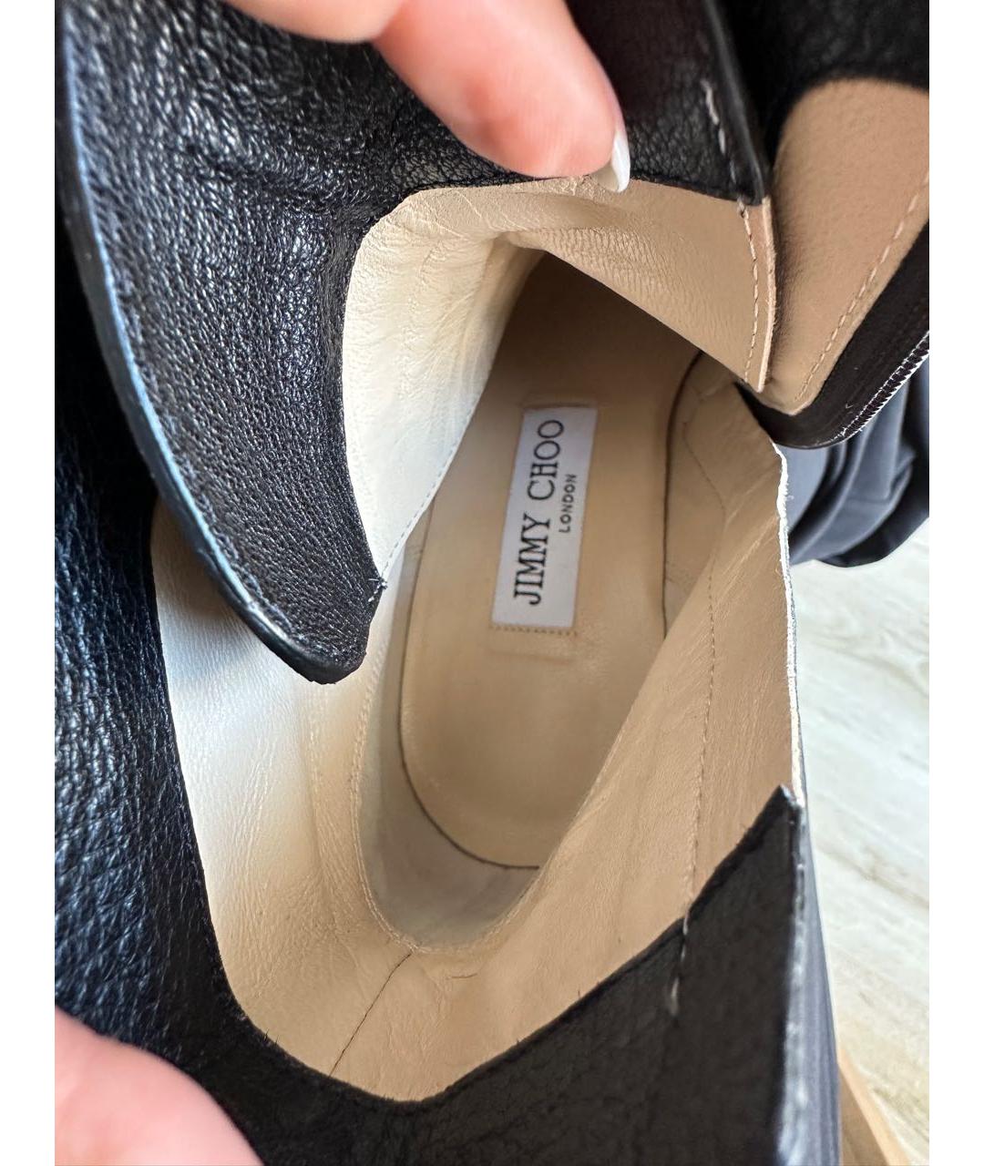 JIMMY CHOO Черные кожаные ботинки, фото 6