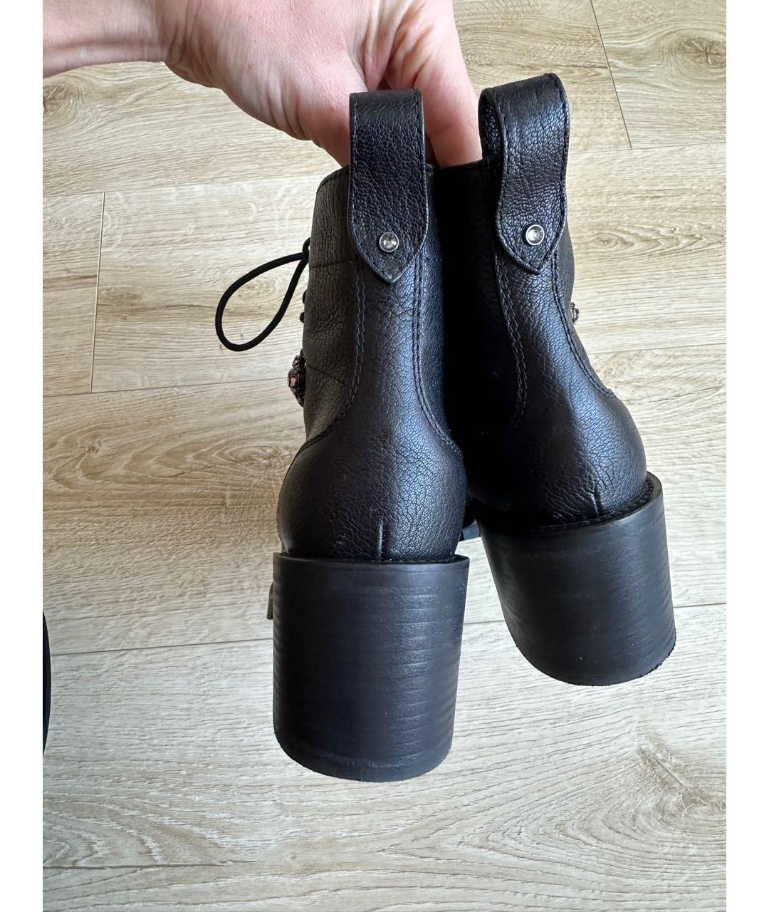 JIMMY CHOO Черные кожаные ботинки, фото 4