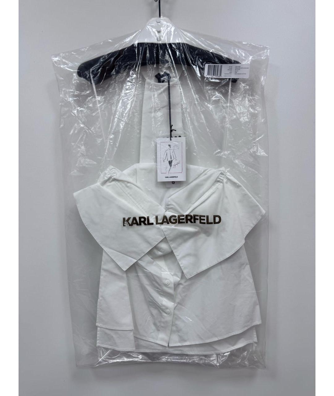 KARL LAGERFELD Белая хлопковая блузы, фото 5