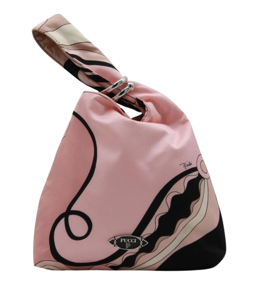 EMILIO PUCCI Бежевая тканевая сумка с короткими ручками, фото 1