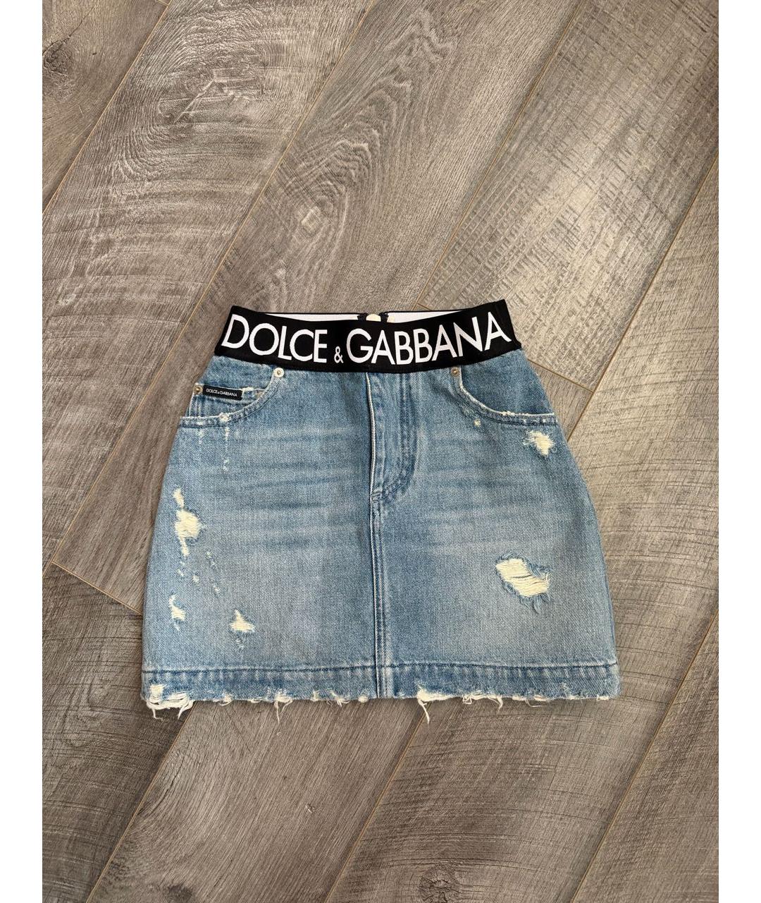 DOLCE&GABBANA Деним юбка мини, фото 7