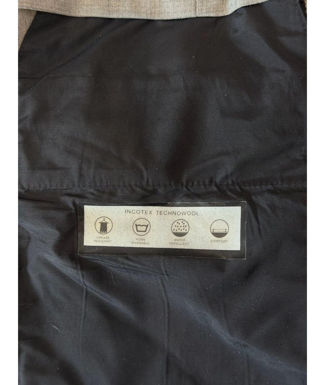 INCOTEX Серые хлопковые повседневные брюки, фото 7