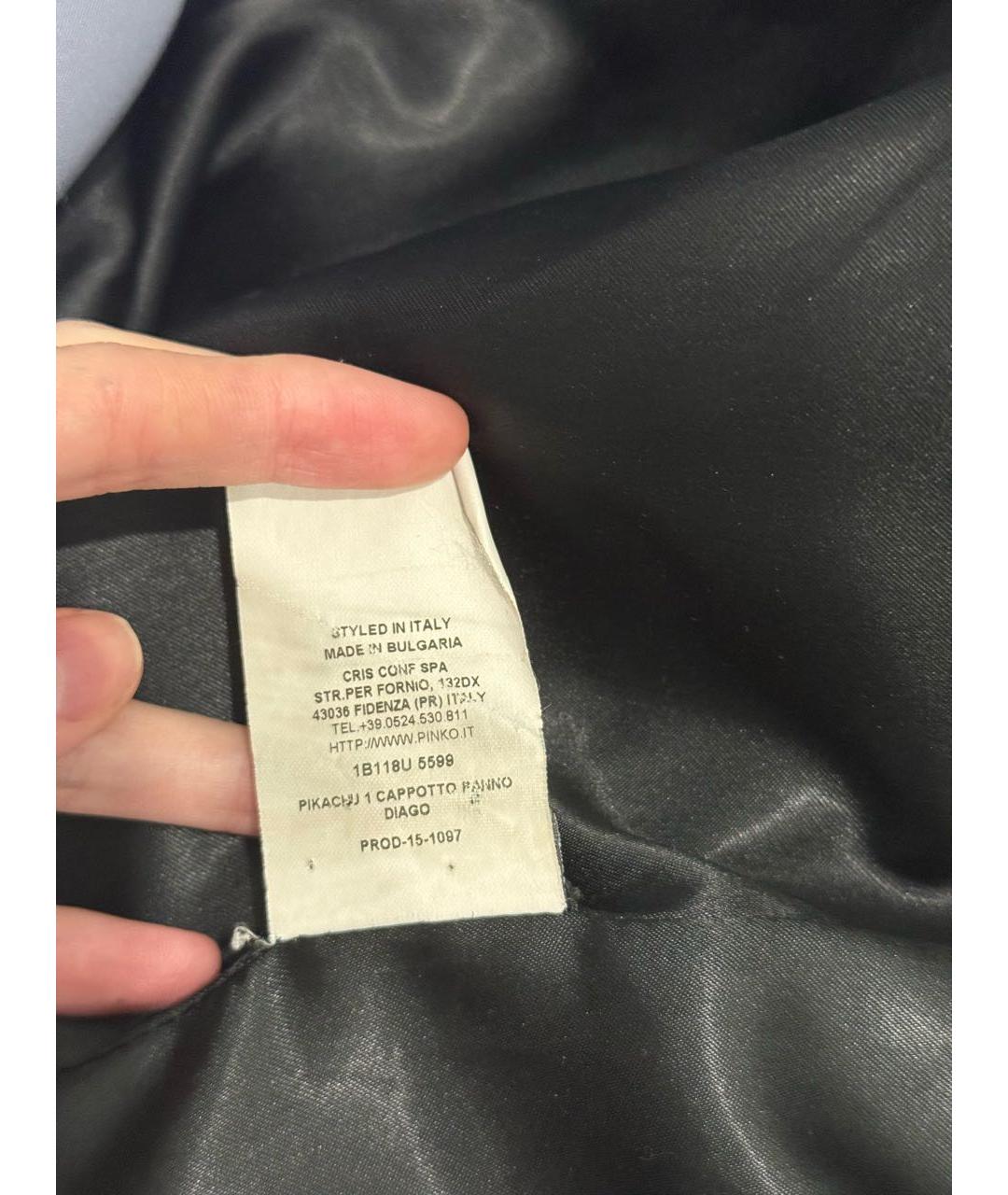 PINKO Черное шерстяное пальто, фото 4