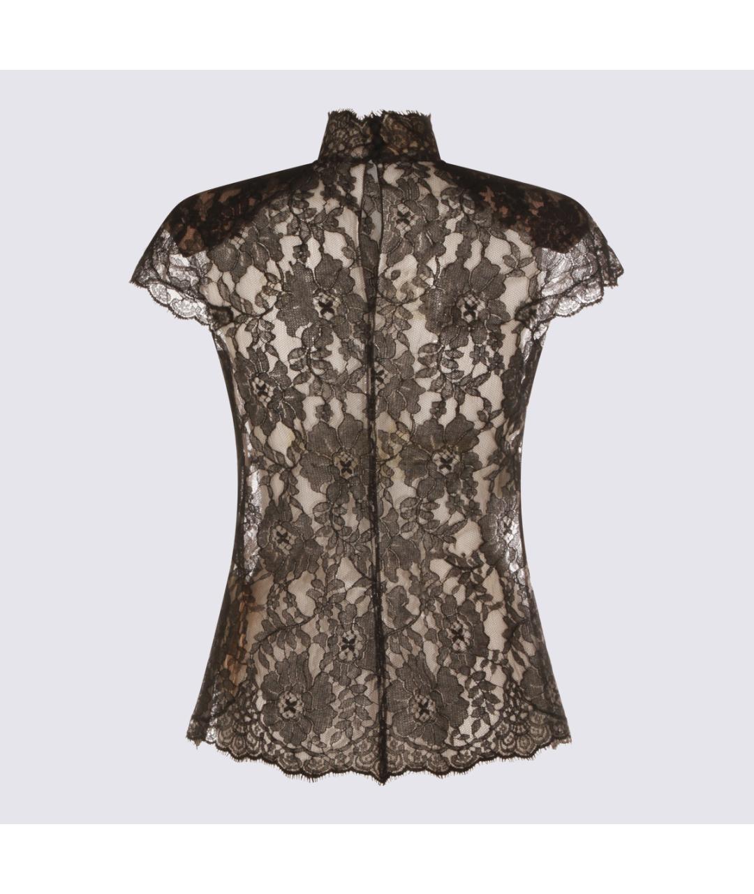 VALENTINO Черная хлопко-эластановая блузы, фото 2