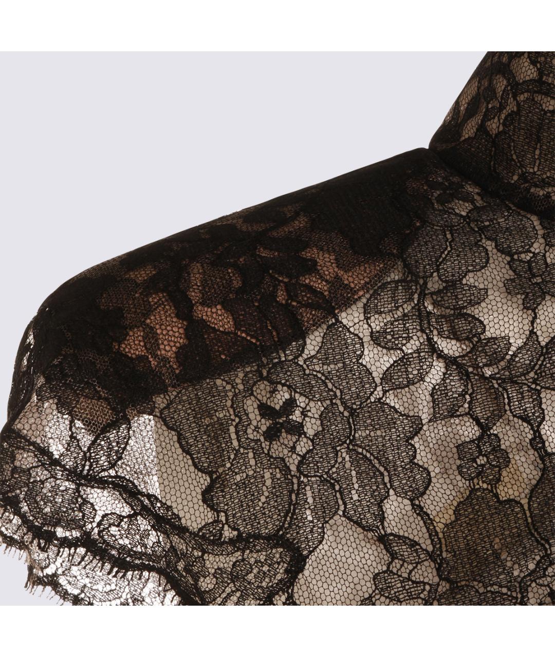 VALENTINO Черная хлопко-эластановая блузы, фото 3