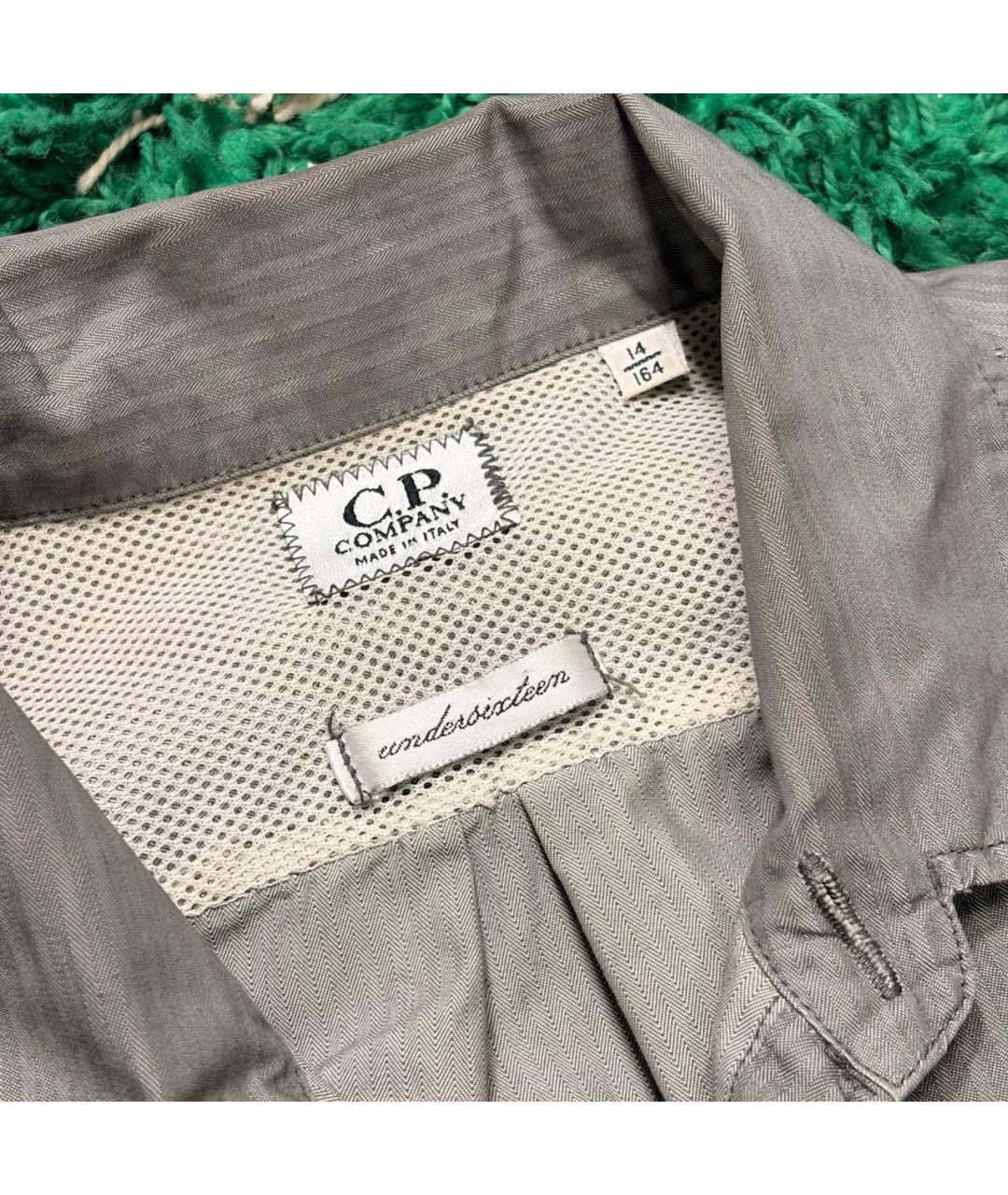 CP COMPANY Антрацитовое хлопко-полиэстеровое поло с коротким рукавом, фото 4