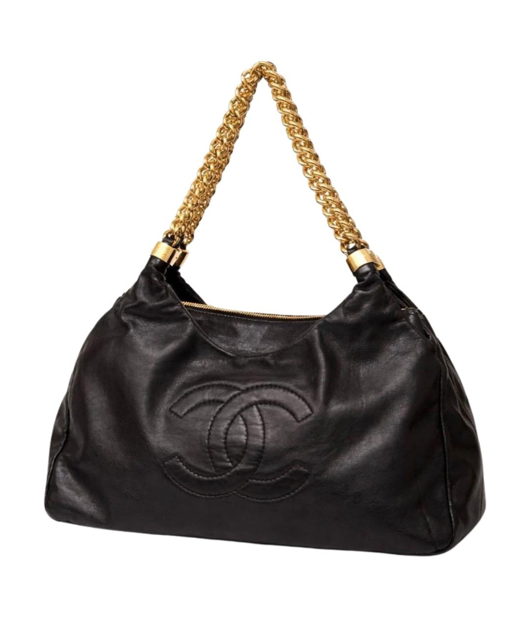 CHANEL Черная кожаная сумка тоут, фото 1