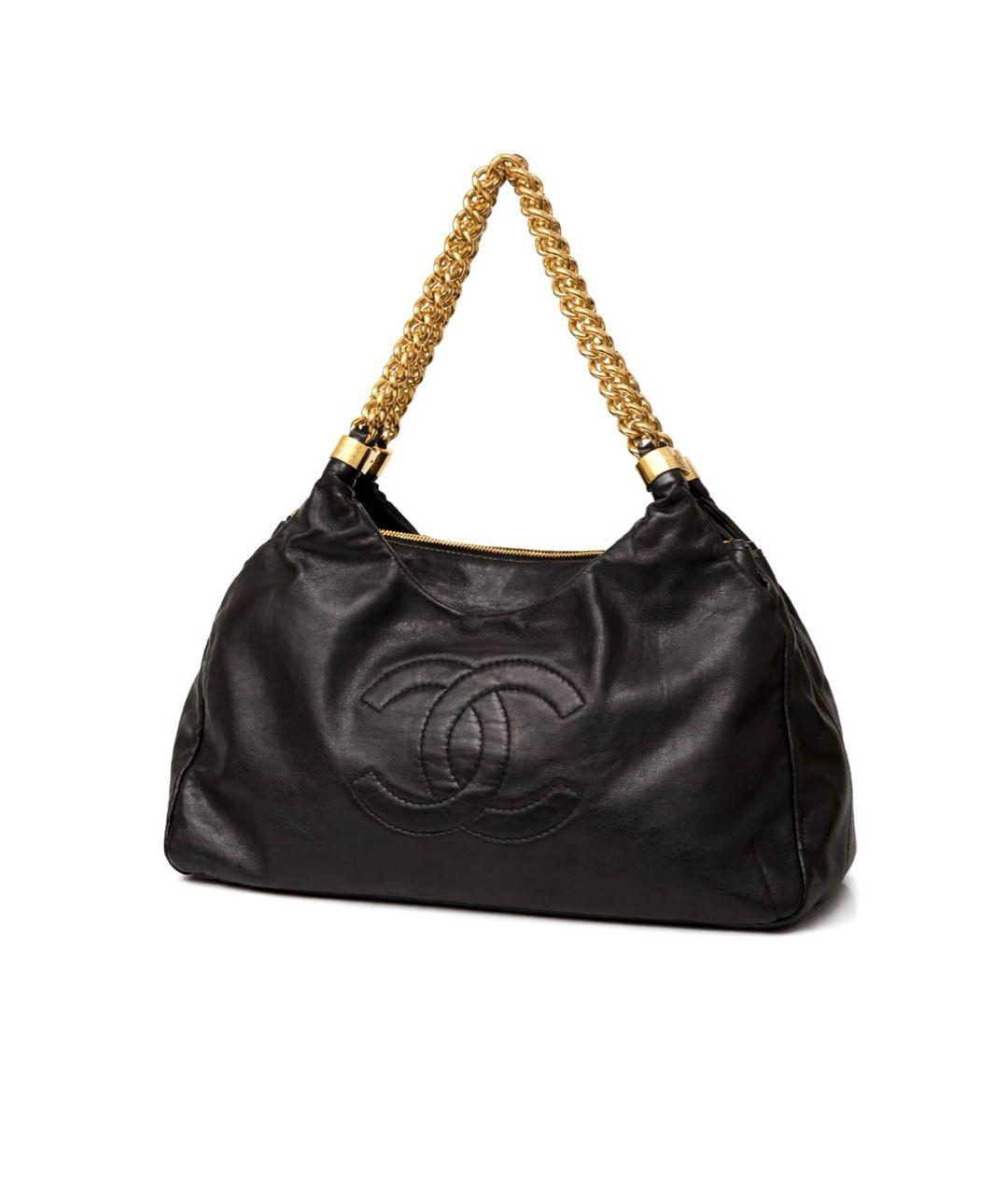 CHANEL Черная кожаная сумка тоут, фото 9